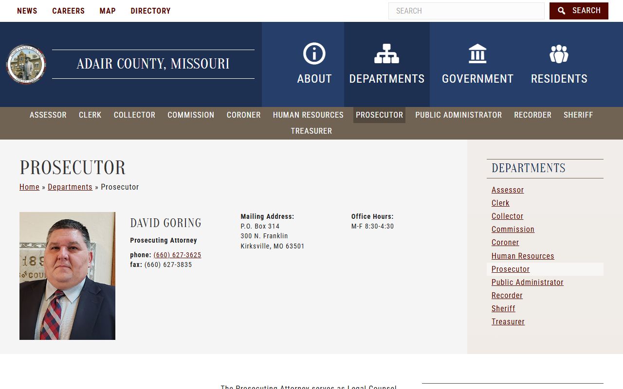 Adair County court records after jail arrest prosecutor page